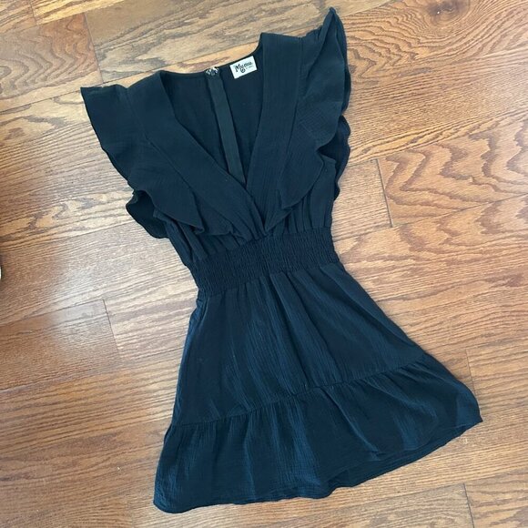 Show Me Your Mumu Adella Mini Dress Ruffle Sleeve V Neck Size XS Tiered Smocked - Picture 5 of 14